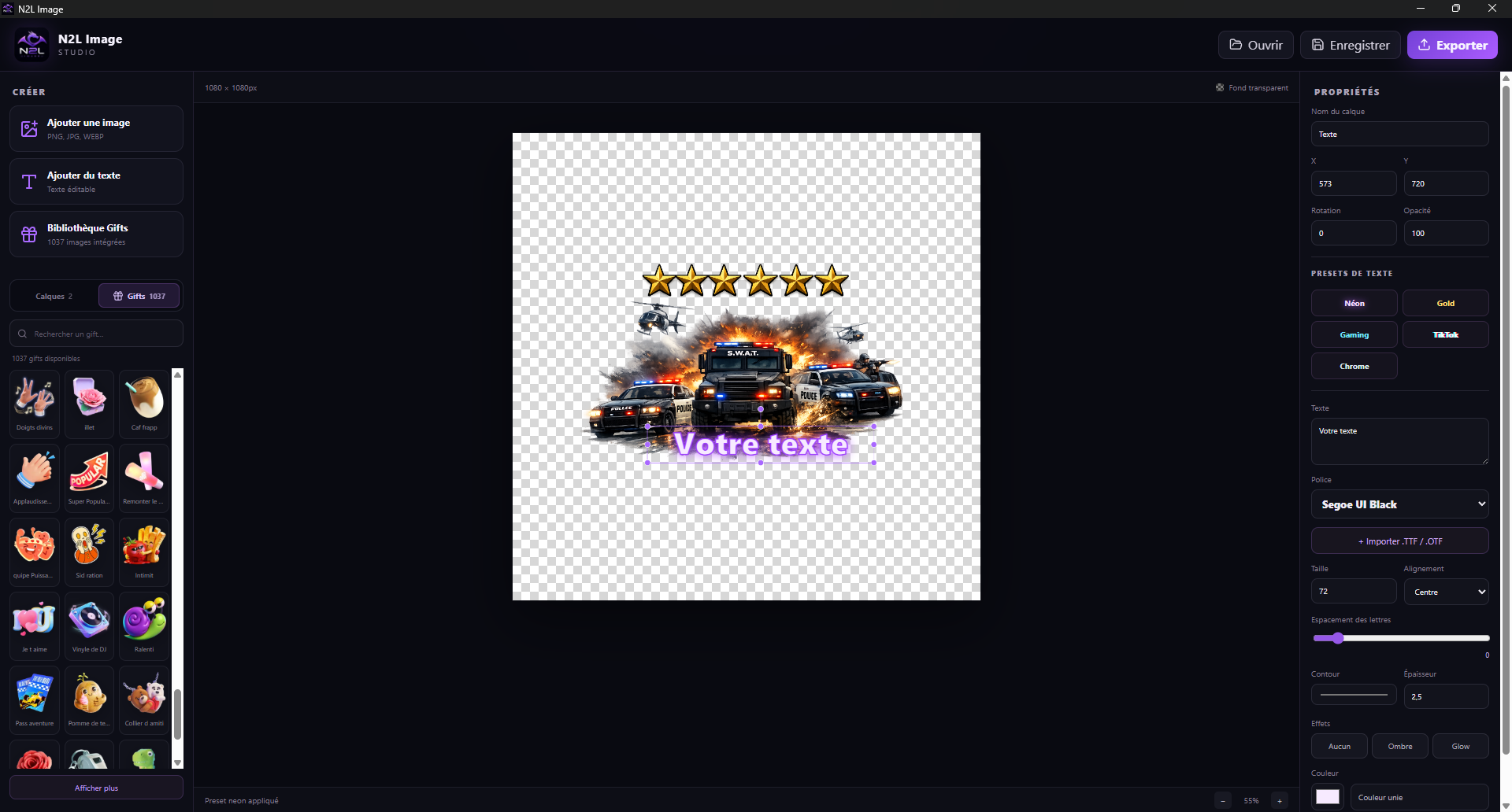 Interface de N2L Image